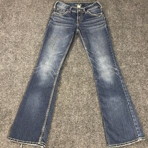Silver Jeans Suki Surplus Womens 26x32 Bootcut Stretch Denim Flap Pocket